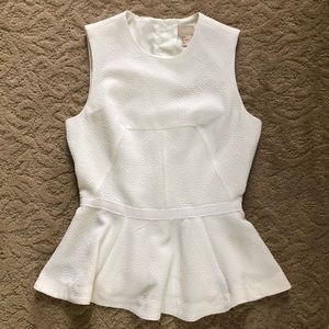 White H&M peplum sleeveless shirt